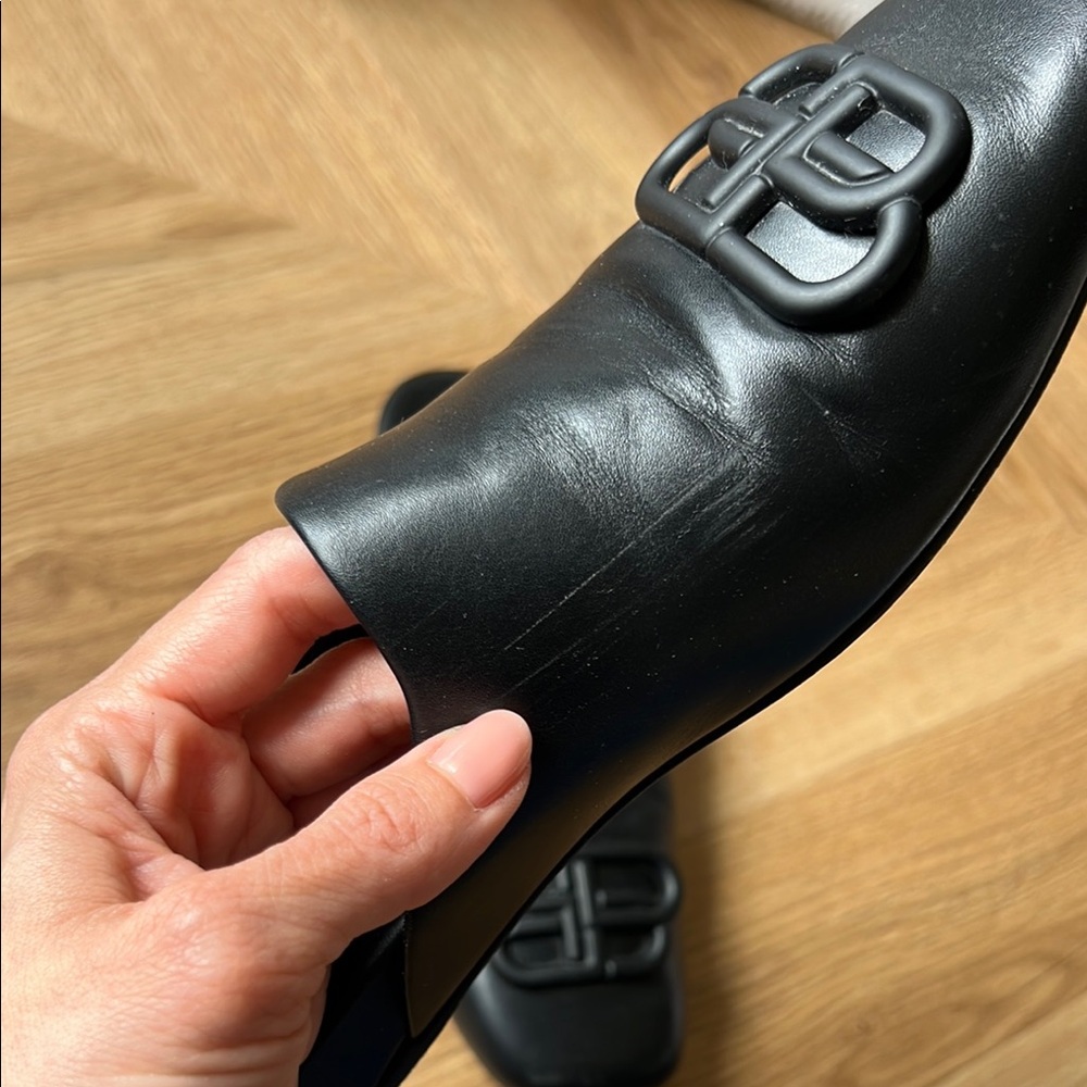 Balenciaga BB Cosy Black Leather Mules 36 - Picture 10 of 16